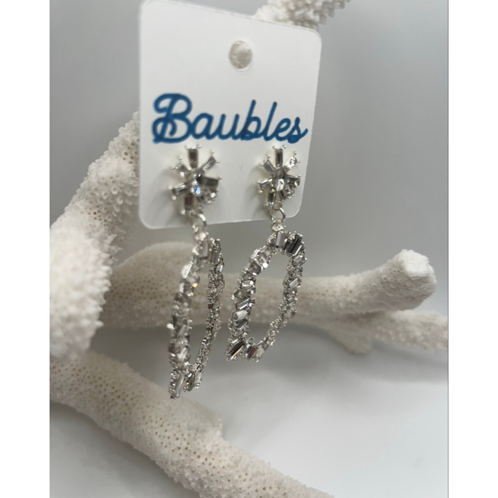 Baubles Silver Austrian Crystal Statement Earrings